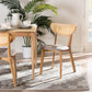 Baxton Studio Dannell Mid-Century Modern Grey Fabric and Natural Oak Finished Wood Dining Chair FredCo