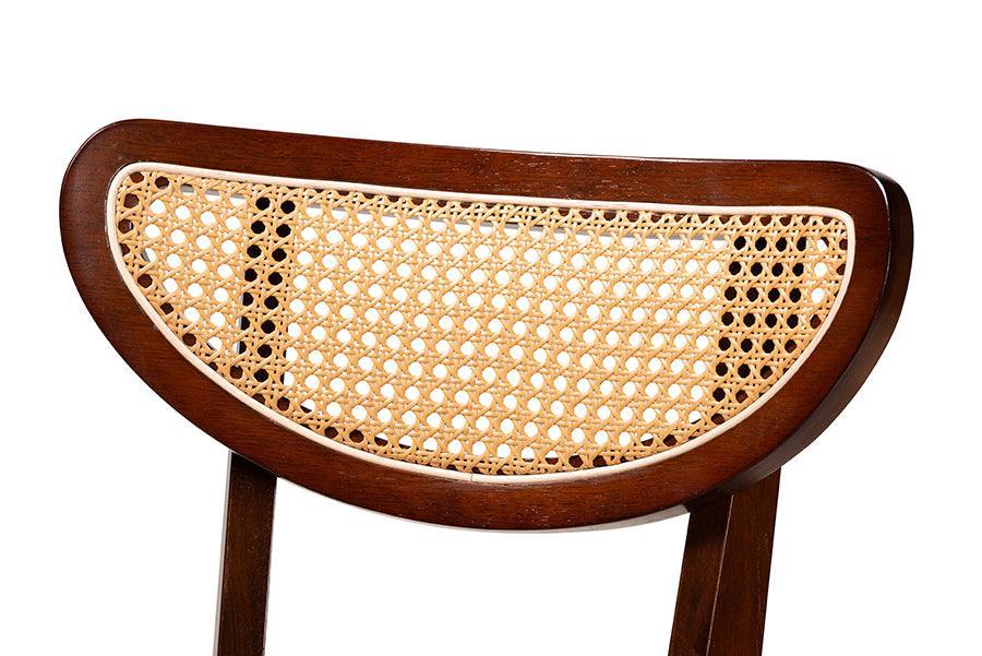 Baxton Studio Dannell Mid-Century Modern Grey Fabric and Walnut Brown Finished Wood Dining Chair FredCo