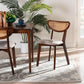 Baxton Studio Dannell Mid-Century Modern Grey Fabric and Walnut Brown Finished Wood Dining Chair FredCo