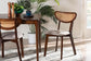 Baxton Studio Dannell Mid-Century Modern Grey Fabric and Walnut Brown Finished Wood Dining Chair FredCo