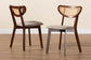 Baxton Studio Dannell Mid-Century Modern Grey Fabric and Walnut Brown Finished Wood Dining Chair FredCo