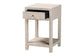 Baxton Studio Dansby Modern Beige Faux Shagreen 1-Drawer End Table FredCo