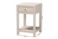 Baxton Studio Dansby Modern Beige Faux Shagreen 1-Drawer End Table FredCo