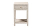 Baxton Studio Dansby Modern Beige Faux Shagreen 1-Drawer End Table FredCo