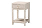 Baxton Studio Dansby Modern Beige Faux Shagreen 1-Drawer End Table FredCo