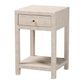 Baxton Studio Dansby Modern Beige Faux Shagreen 1-Drawer End Table FredCo