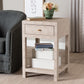 Baxton Studio Dansby Modern Beige Faux Shagreen 1-Drawer End Table FredCo