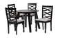 Baxton Studio Darina Modern Grey Fabric and Dark Brown Finished Wood 5-Piece Dining Set FredCo