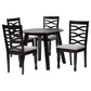 Baxton Studio Darina Modern Grey Fabric and Dark Brown Finished Wood 5-Piece Dining Set FredCo
