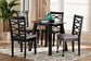 Baxton Studio Darina Modern Grey Fabric and Dark Brown Finished Wood 5-Piece Dining Set FredCo