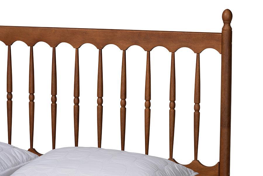 Baxton Studio Deance Retro-Modern Walnut Brown Finished Wood Queen Size Platform Bed FredCo