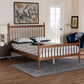 Baxton Studio Deance Retro-Modern Walnut Brown Finished Wood Queen Size Platform Bed FredCo