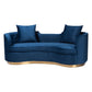Baxton Studio Deserae Glam and Luxe Navy Blue Velvet and Brushed Gold Metal Sofa FredCo