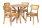 Baxton Studio Donato Mid-Century Modern Oak Brown Finished Wood and Rattan 5-Piece Dining Set FredCo