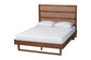 Baxton Studio Donnica Mid-Century Walnut Brown Finished Wood King Size Platform Bed with Woven Rattan FredCo