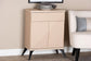 Baxton Studio Draper Mid-Century Modern Two-Tone Light Brown and Black Wood 2-Door Sideboard Buffet FredCo