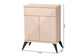 Baxton Studio Draper Mid-Century Modern Two-Tone Light Brown and Black Wood 2-Door Sideboard Buffet FredCo