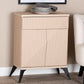 Baxton Studio Draper Mid-Century Modern Two-Tone Light Brown and Black Wood 2-Door Sideboard Buffet FredCo