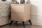 Baxton Studio Draper Mid-Century Modern Two-Tone Light Brown and Black Wood 2-Drawer Nightstand FredCo