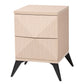Baxton Studio Draper Mid-Century Modern Two-Tone Light Brown and Black Wood 2-Drawer Nightstand FredCo