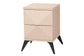 Baxton Studio Draper Mid-Century Modern Two-Tone Light Brown and Black Wood 2-Drawer Nightstand FredCo