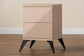 Baxton Studio Draper Mid-Century Modern Two-Tone Light Brown and Black Wood 2-Drawer Nightstand FredCo