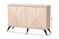 Baxton Studio Draper Mid-Century Modern Two-Tone Light Brown and Black Wood 4-Door Sideboard Buffet FredCo