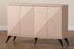 Baxton Studio Draper Mid-Century Modern Two-Tone Light Brown and Black Wood 4-Door Sideboard Buffet FredCo