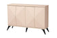 Baxton Studio Draper Mid-Century Modern Two-Tone Light Brown and Black Wood 4-Door Sideboard Buffet FredCo