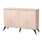 Baxton Studio Draper Mid-Century Modern Two-Tone Light Brown and Black Wood 4-Door Sideboard Buffet FredCo