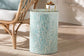 Baxton Studio Draven Modern Bohemian White and Blue Mother of Pearl End Table FredCo