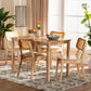 Baxton Studio Dulcet Mid-Century Modern Oak Brown Finished Wood and Rattan 5-Piece Dining Set FredCo