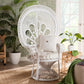Baxton Studio Ediva Modern Bohemian White Natural Rattan Peacock Accent Chair FredCo