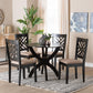 Baxton Studio Edona Modern Sand Fabric and Walnut Brown Finished Wood 5-Piece Dining Set FredCo