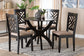 Baxton Studio Edona Modern Sand Fabric and Walnut Brown Finished Wood 5-Piece Dining Set FredCo