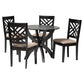 Baxton Studio Edona Modern Sand Fabric and Walnut Brown Finished Wood 5-Piece Dining Set FredCo