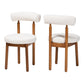 Baxton Studio Edric Modern Japandi Cream Boucle Fabric and Walnut Brown Finished Wood 2-Piece Dining Chair Set FredCo