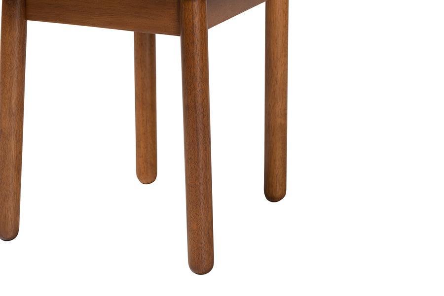 Baxton Studio Edric Modern Japandi Cream Boucle Fabric and Walnut Brown Finished Wood 2-Piece Dining Chair Set FredCo