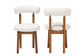 Baxton Studio Edric Modern Japandi Cream Boucle Fabric and Walnut Brown Finished Wood 2-Piece Dining Chair Set FredCo