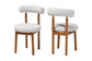 Baxton Studio Edric Modern Japandi Light Grey Boucle Fabric and Walnut Brown Finished Wood 2-Piece Dining Chair Set FredCo