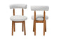 Baxton Studio Edric Modern Japandi Light Grey Boucle Fabric and Walnut Brown Finished Wood 2-Piece Dining Chair Set FredCo