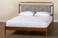 Baxton Studio Edwina Mid-Century Light Grey Boucle Fabric and Walnut Brown Wood Queen Size Platform Bed FredCo