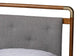 Baxton Studio Edwina Mid-Century Light Grey Boucle Fabric and Walnut Brown Wood Queen Size Platform Bed FredCo