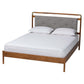 Baxton Studio Edwina Mid-Century Light Grey Boucle Fabric and Walnut Brown Wood Queen Size Platform Bed FredCo