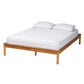 Baxton Studio Efren Mid-Century Modern Honey Oak Finished Wood Bed Frame FredCo