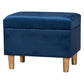 Baxton Studio Elias Modern Navy Blue Velvet Fabric Storage Ottoman FredCo