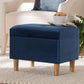 Baxton Studio Elias Modern Navy Blue Velvet Fabric Storage Ottoman FredCo
