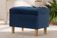Baxton Studio Elias Modern Navy Blue Velvet Fabric Storage Ottoman FredCo