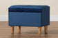Baxton Studio Elias Modern Navy Blue Velvet Fabric Storage Ottoman FredCo