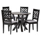 Baxton Studio Elise Modern Grey Fabric and Dark Brown Finished Wood 5-Piece Dining Set FredCo